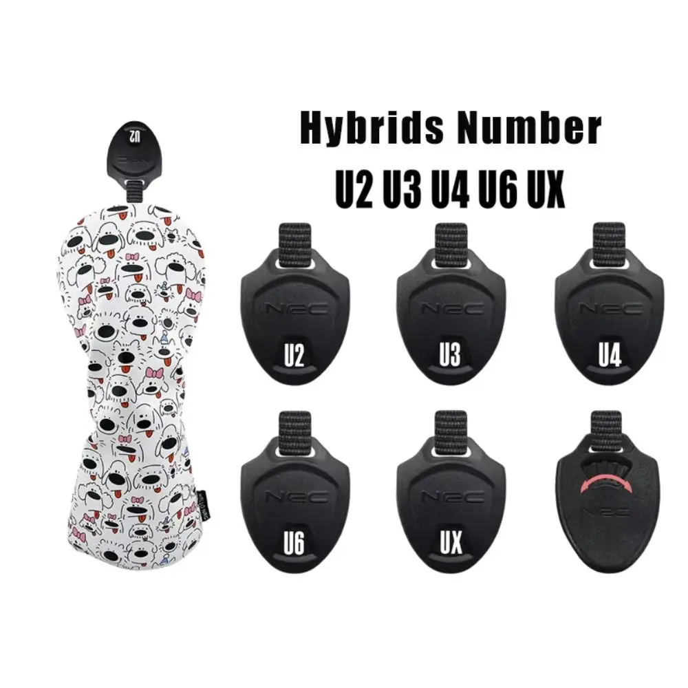 جرو نمط نادي الغولف غطاء رأس الكرتون المطبوعة مقاوم للماء جولف الخشب غطاء الرأس الحديد يغطي بولي Leather الجلود نادي الغولف حامي #6