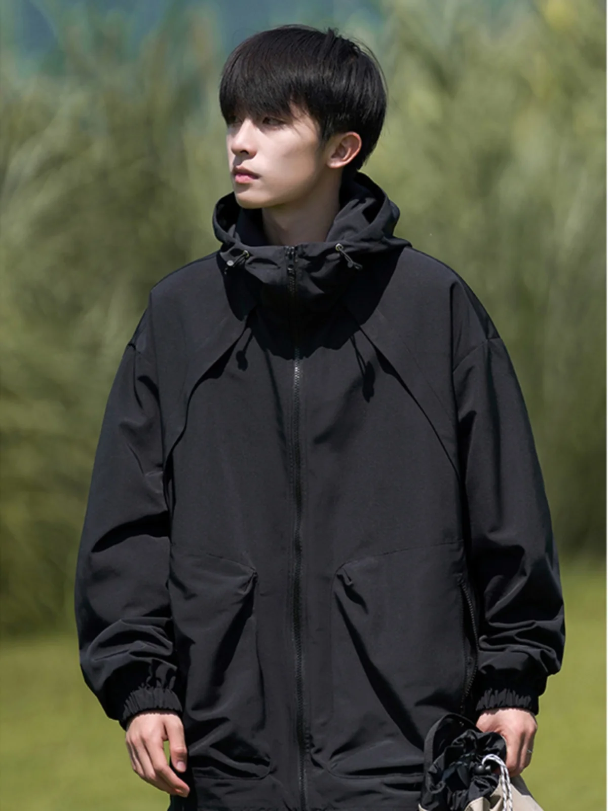 

Осенняя мужская куртка для активного отдыха, ветрозащитная, функциональная, с капюшоном, на молнии, с длинными рукавами, свободного кроя, молодежная модная модель