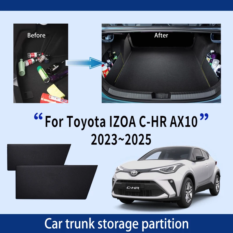 

For Toyota IZOA C-HR AX10 2023~2025 Car Thickening Trunk Storage Partition Multifunction Storage Box Auto Interior Accessories