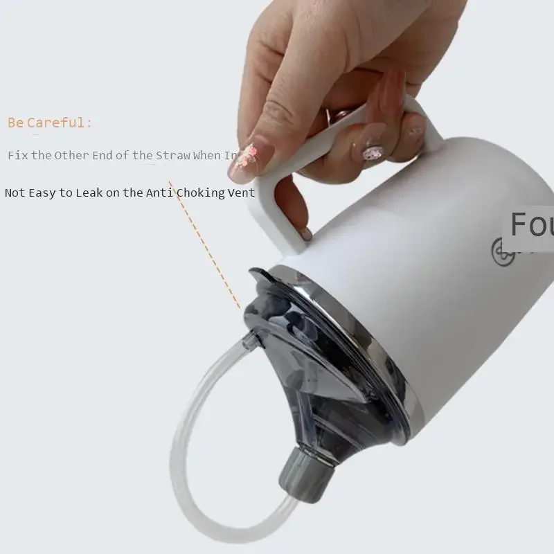 Elderly Nursing Cup Anti-Choking Straw Leak-Proof Design 304 Stainless Steel Inner Layer Senior Drinking Aid Spill-Resistant