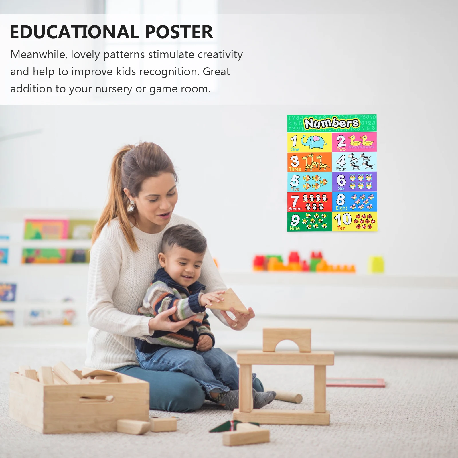 

Alphabet Posters Kids Room Decor Educational Picture Bright Color Clear Printing Cartoon Wall Sticker Preschool Learning