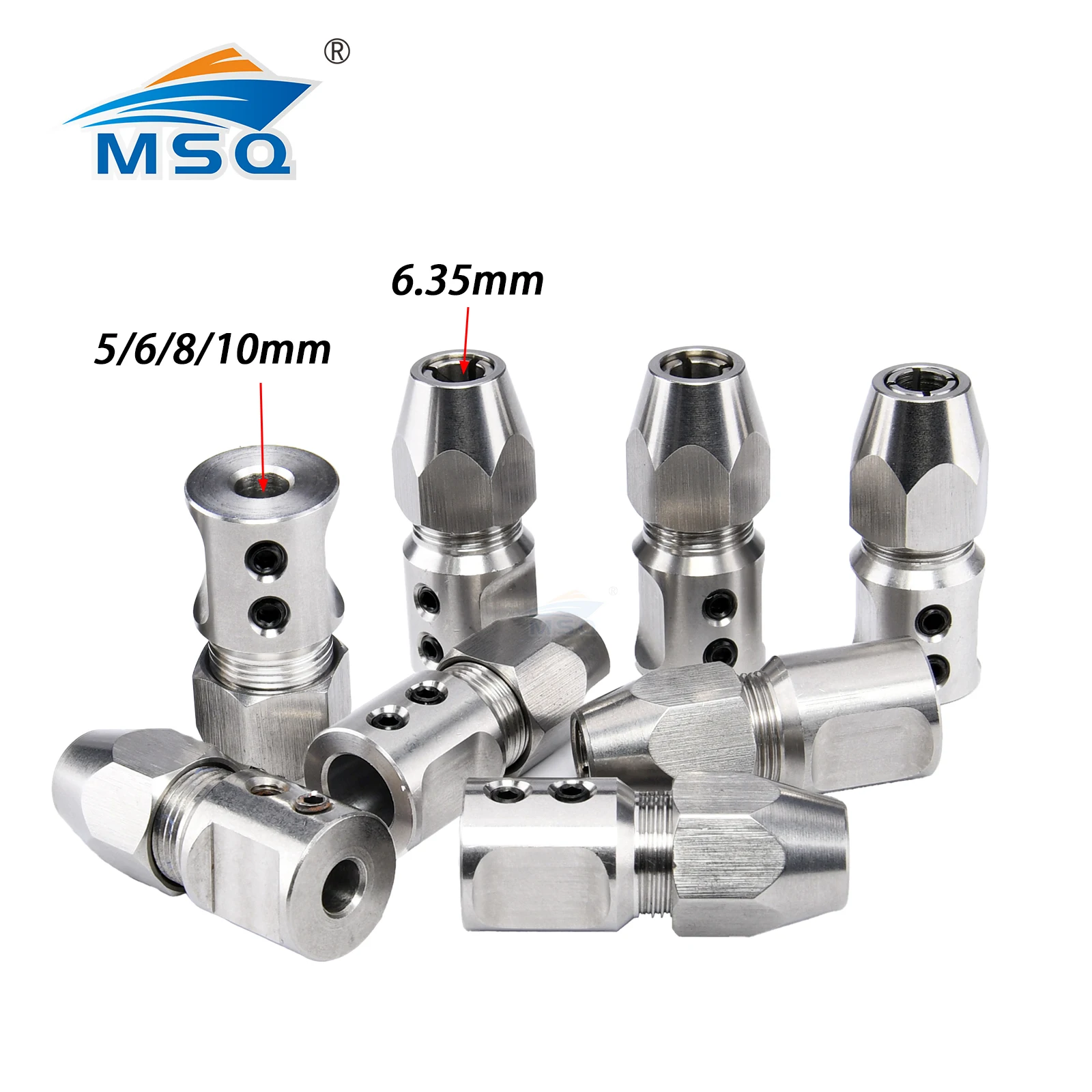 

6,35 мм 1 шт. гибкая муфта с ЧПУ левая/правая нержавеющая сталь 1/4 дюйма/6,35 мм * 5 мм/6 мм/8 мм/10 мм гибкая цанговая муфта для радиоуправляемой лодки