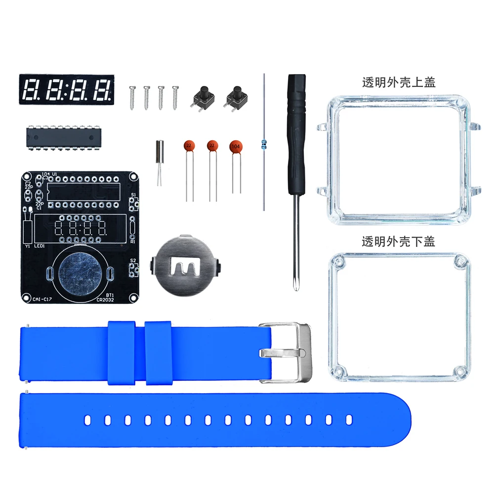 LED DIY elektronische horlogekit Digitale buisklokaccessoires Soldeermontage Elektronisch siliconen horloge