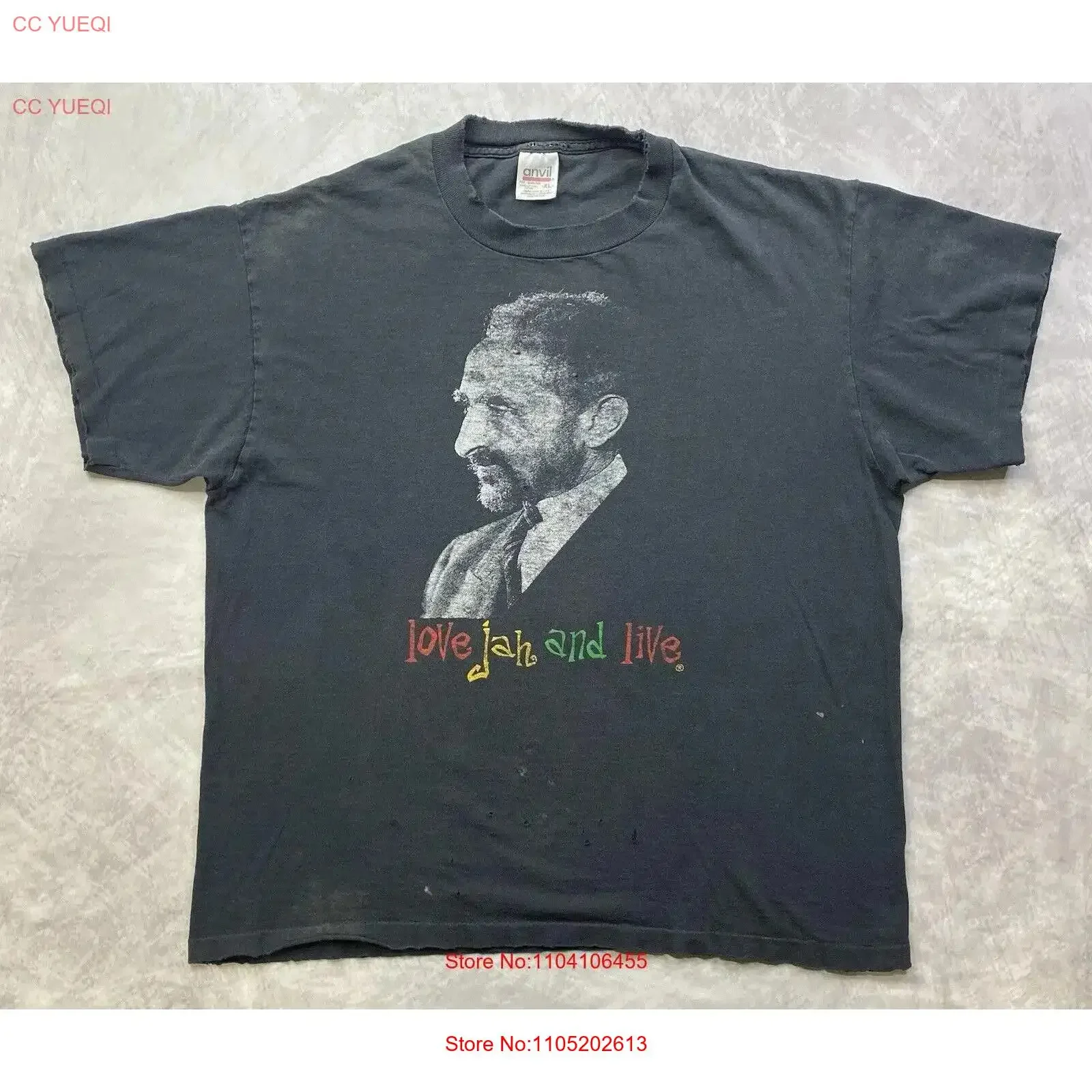

Винтажная футболка Haile Selassie Cooyah Love Jan And Live, размер XL, винтажная стираная модная дышащая, эластичная, стильная, удобная