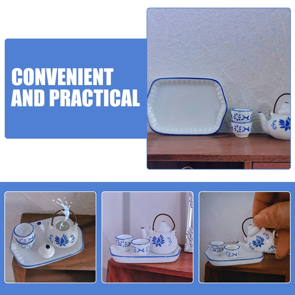

1Set Mini Teaware Set Creative Design Impeccable Workmanship Small Size Appropriate Weight Wear-Resistant Decoration