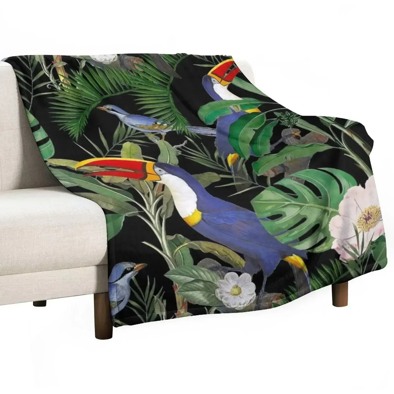 

Tropical Jungle Toucans Throw Blanket Baby Plush Nap Flannel Blankets