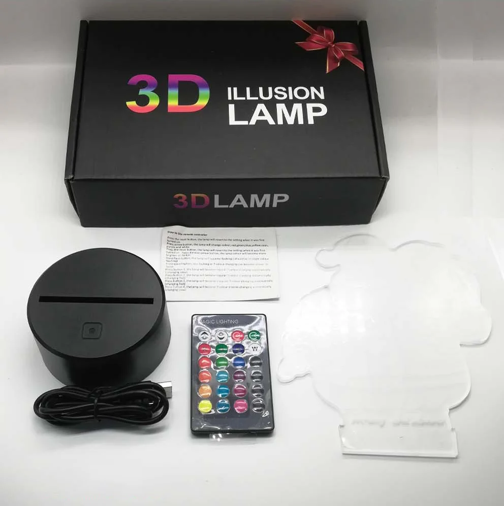 Luz Nocturna 3D de gimnasia artística para decoración de habitación, lámpara LED de ilusión óptica con Control remoto USB, regalo de cumpleaños y Navidad para niños