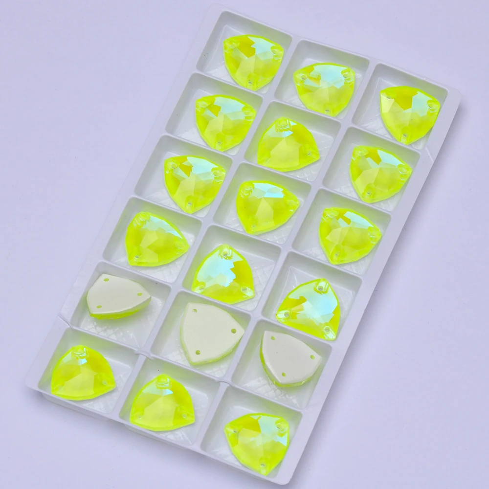 PUBRILEX Trilliant Neonfarbene Abgeschrägte Flachrücken-Strasssteine aus K9-Glas zum Aufnähen für Kleidungsstücke und Kleiderdekorationen – Detail 8