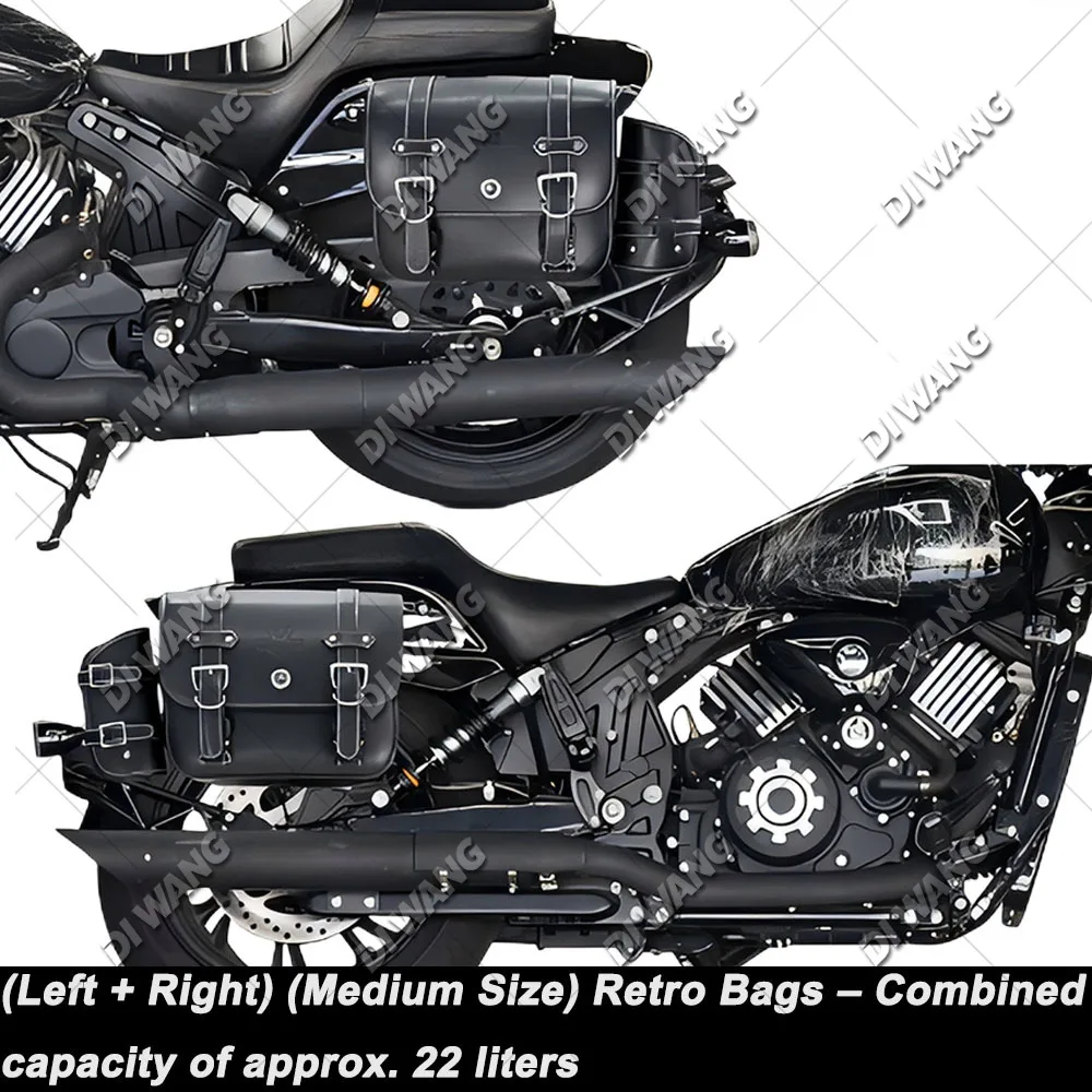 Motorcycle Retro Side Bag For MORUI Fire Knight MV900 Waterproof Side Pannier Helmet Bag Quick Release Modified Accessories