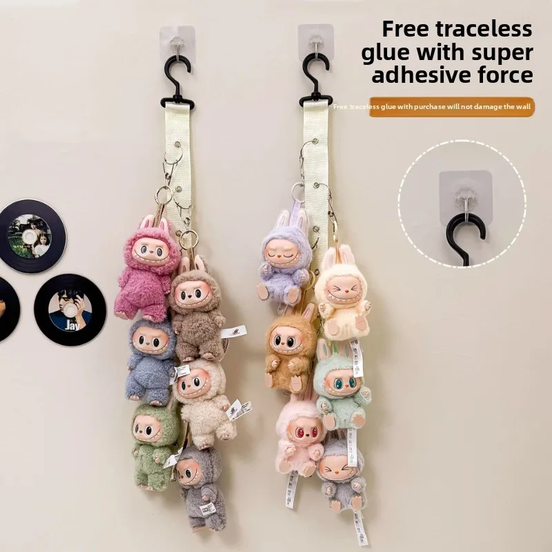 Pendant Storage Display Shelf Doll Wall Doll Practical Plush Door Clip Wardrobe Wall Hanging Storage Bag Suitable for Labubu