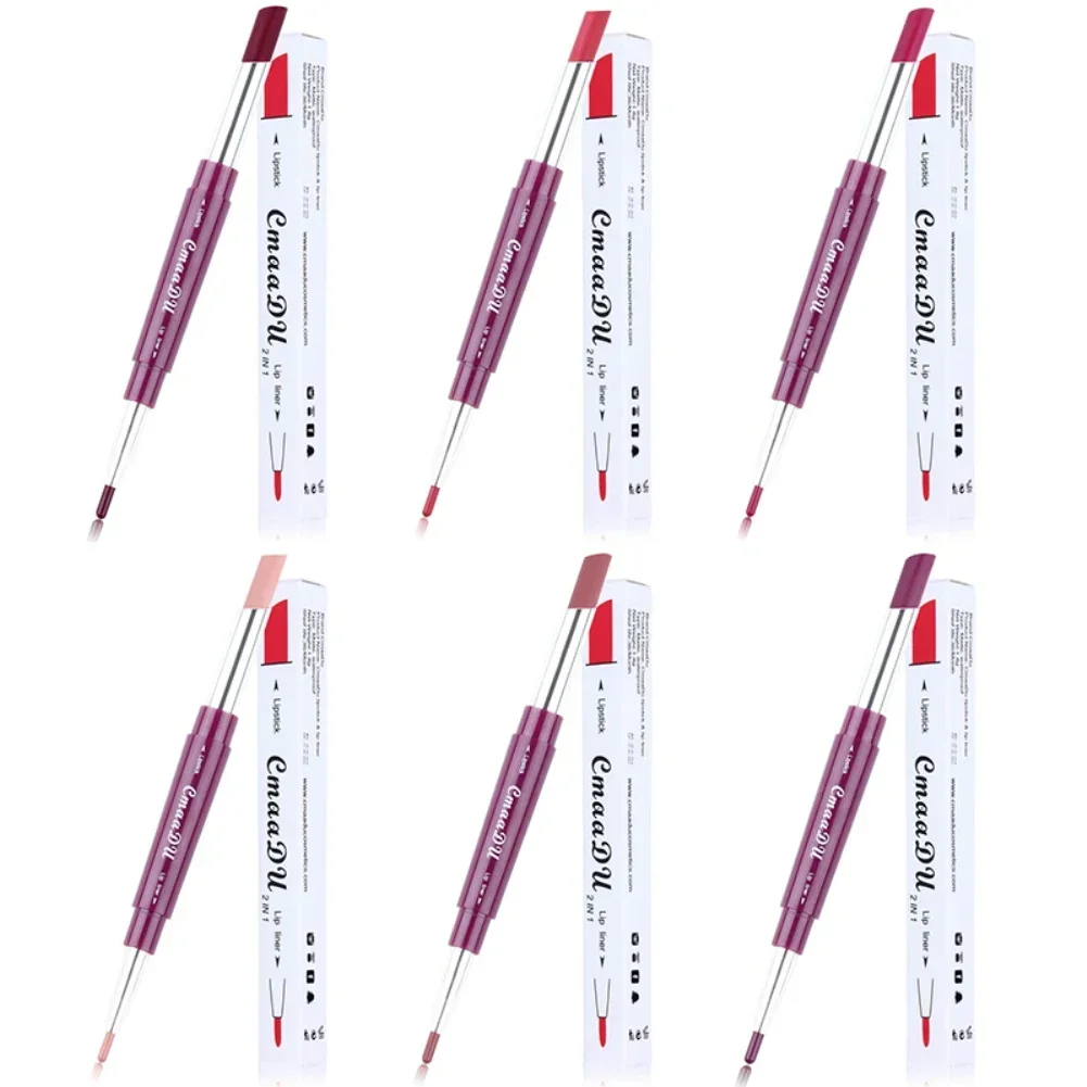 Heallor-Rouge à lèvres CmaaDu, 6 couleurs, longue durée, 2 en 1, crayon Jules Liner 256, rouge à lèvres hydratant imperméable, maquillage Co, 1 pièce