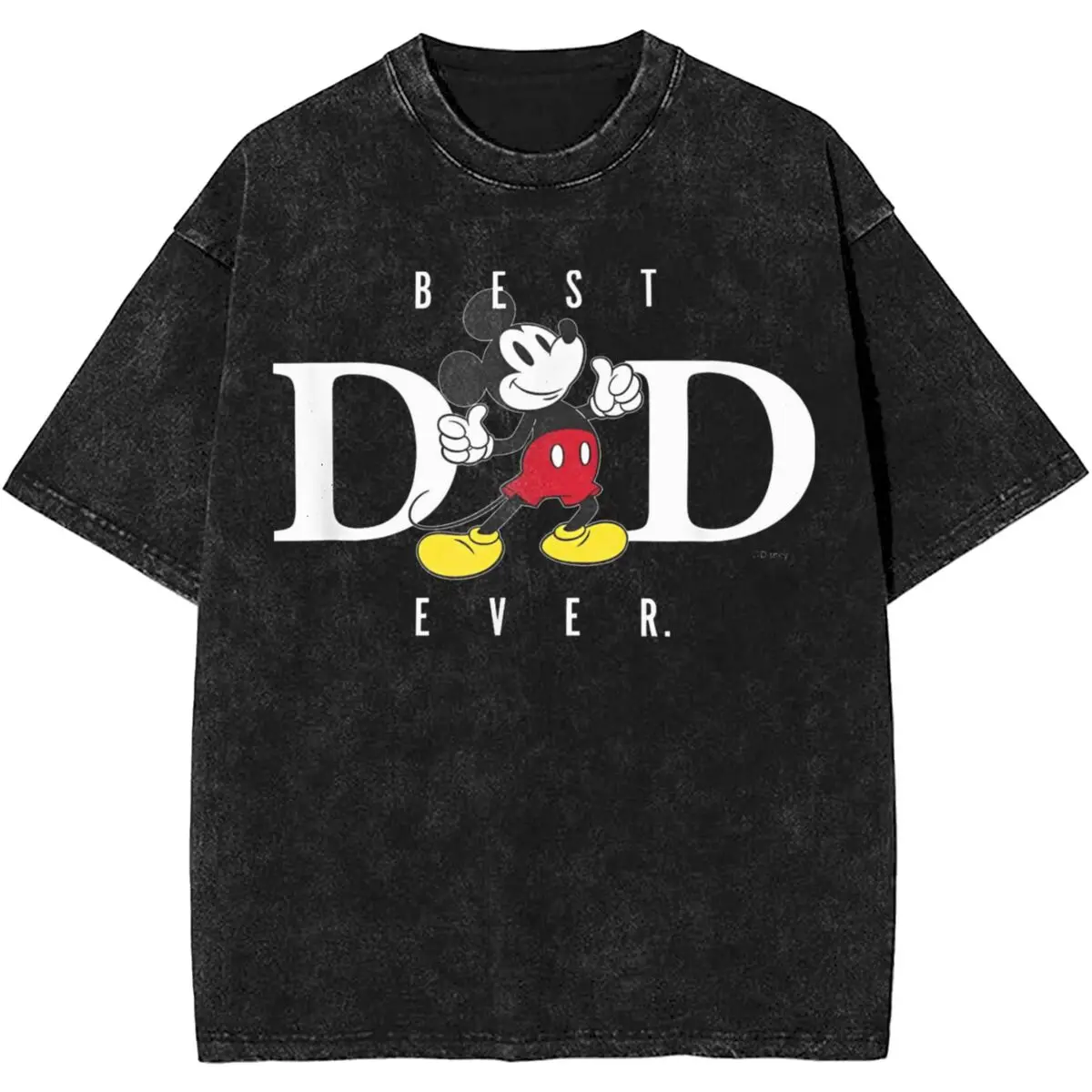 Men's Mickey Mouse Best Dad Ever Thumbs Up Father-s Day T Shirts Clothes Summer Short Sleeve T Shirt O-Neck Hippie Tee Shirt