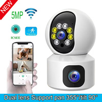 5MP PTZ Camera With Dual Screens 4X Digital Zoom Indoor Auto-Tracking Two Way Audio WIFI Wireless Smart Home Security IP Camera