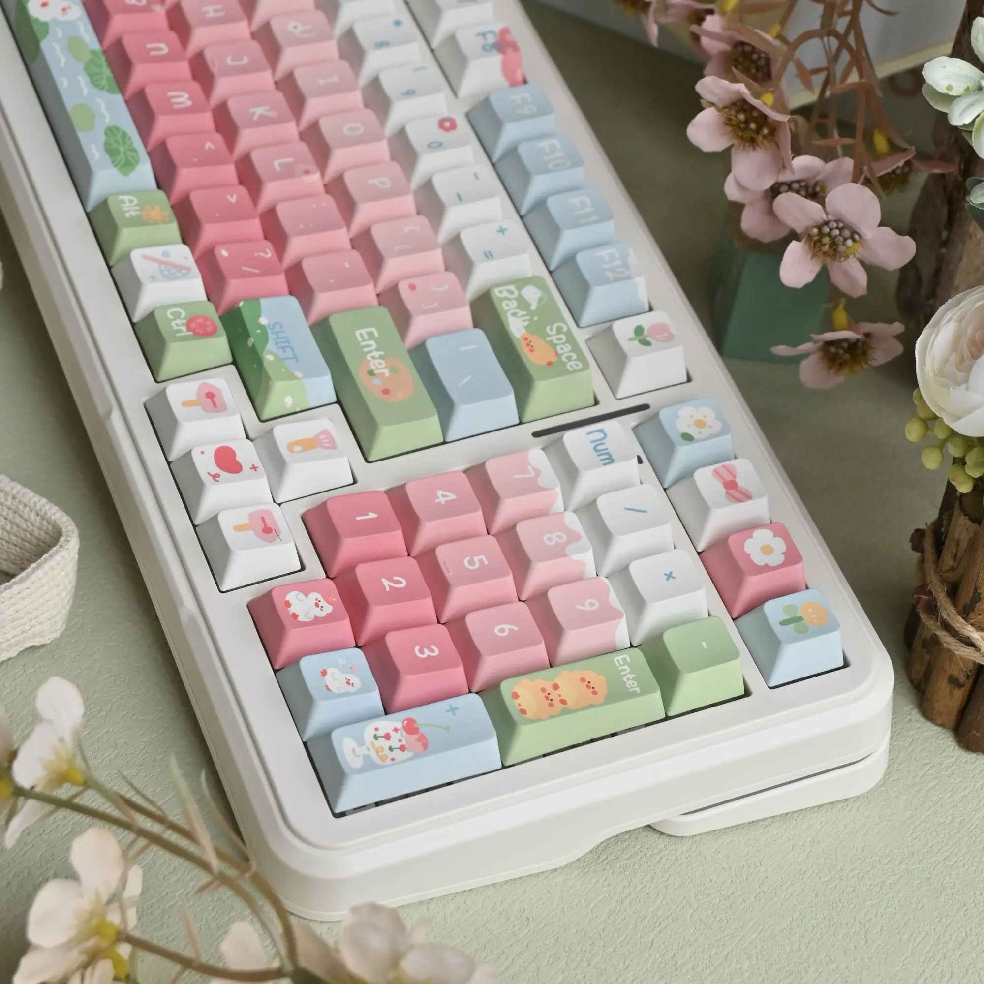 Duckling gradual change PBT keycap 75-108 keys new original sublimation mechanical keyboard
