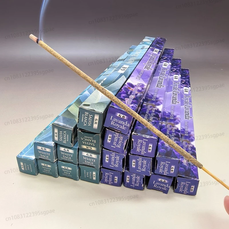 10/25 Boxes GR India Incense Sticks,natural White Sage Incense Stick,Lavender Sandalwood Rosemary Handmade Incenso Sticks