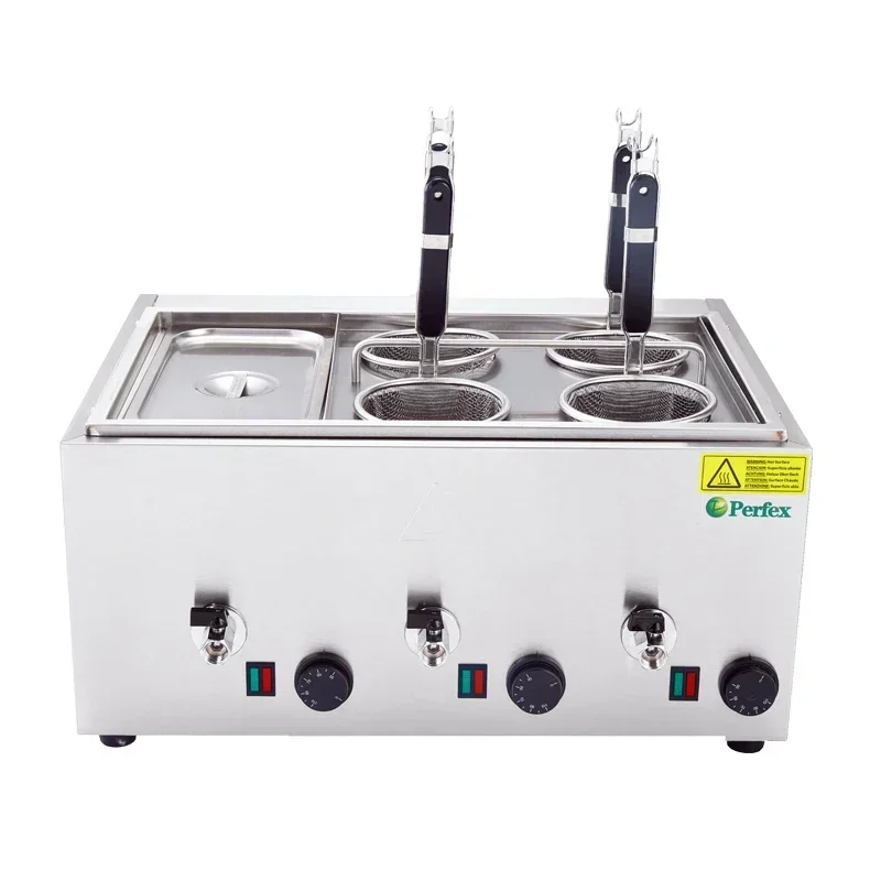 2025 جودة أول تجارية باستخدام طباخ المعكرونة الفولاذ المقاوم للصدأ المعكرونة/السباغيتي المرجل 6 سلال رائجة البيع