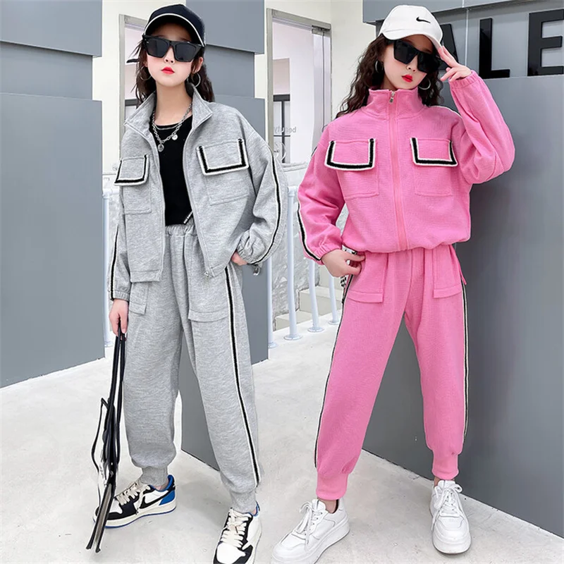 

Girls Suit Coat +Pants Cotton 2Pcs/Sets 2022 Lovely Spring Summer Outfits Sports Sets Kid Tracksuit Children Clothing