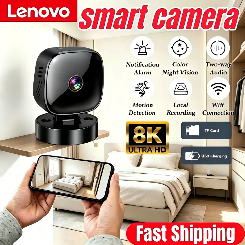 camera-mini-wifi-rotativa-de-alta-definicao-8k-para-monitoramento-de-seguranca-lenovo-sem-necessidade-de-conexao-visao-noturna-casa-inteligente-novo-2026