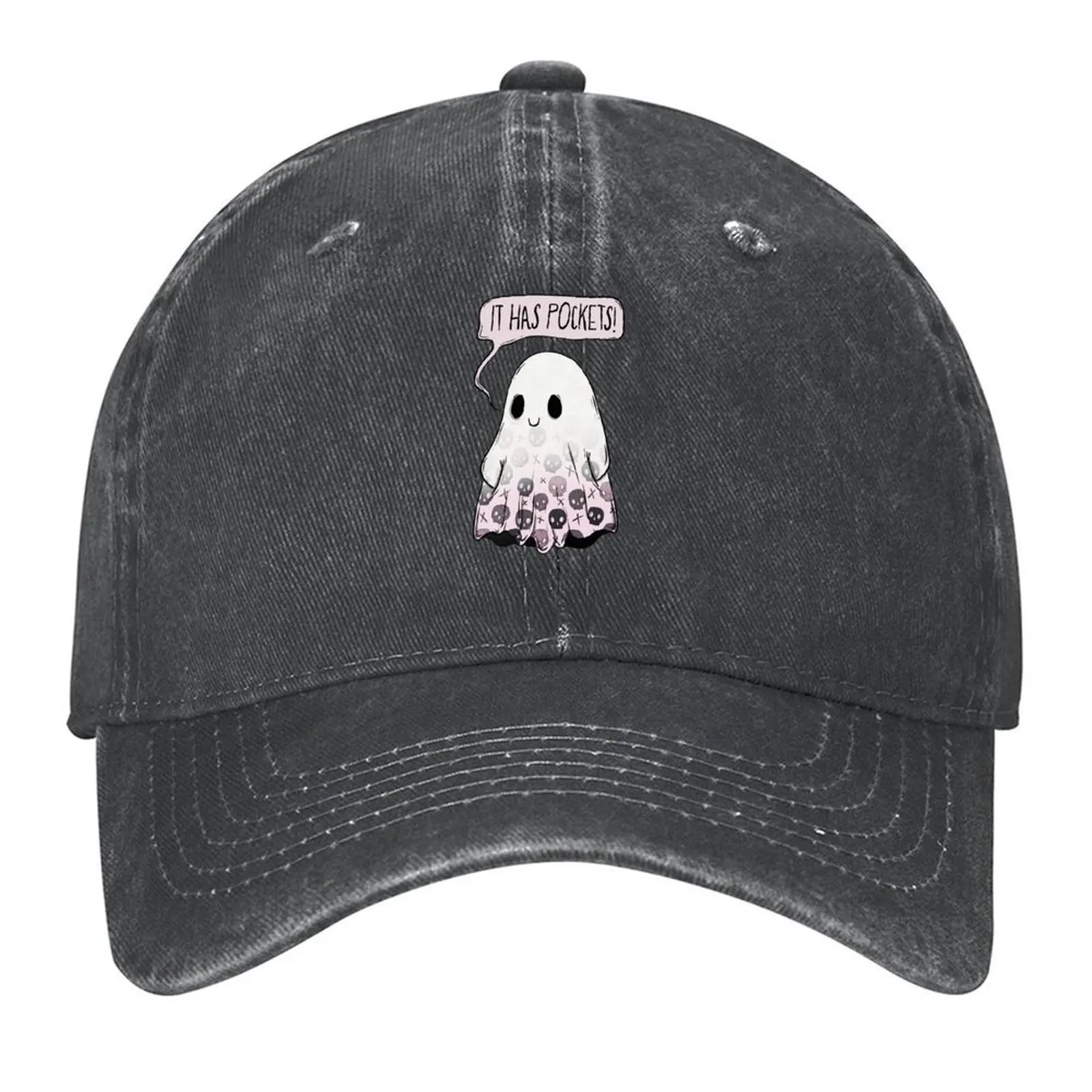 

It has pockets! Spooky cute hhost Baseball Cap hats for men hiking hat Winter hat Dropshipping Men's Luxury Women's
