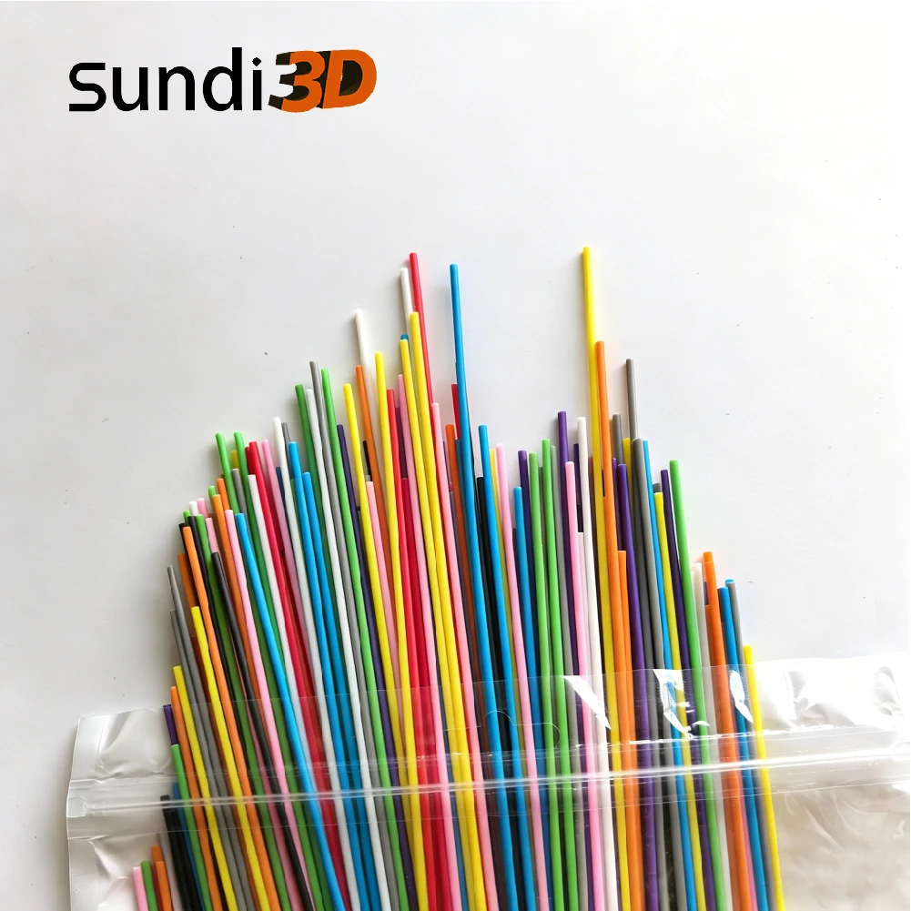 SUNDI® 10 Colors 200PCS PCL 3D Pen Filament 2.5mm Low Temperature 3D Printing Pen Refills Compatible with 3Doodler Start+