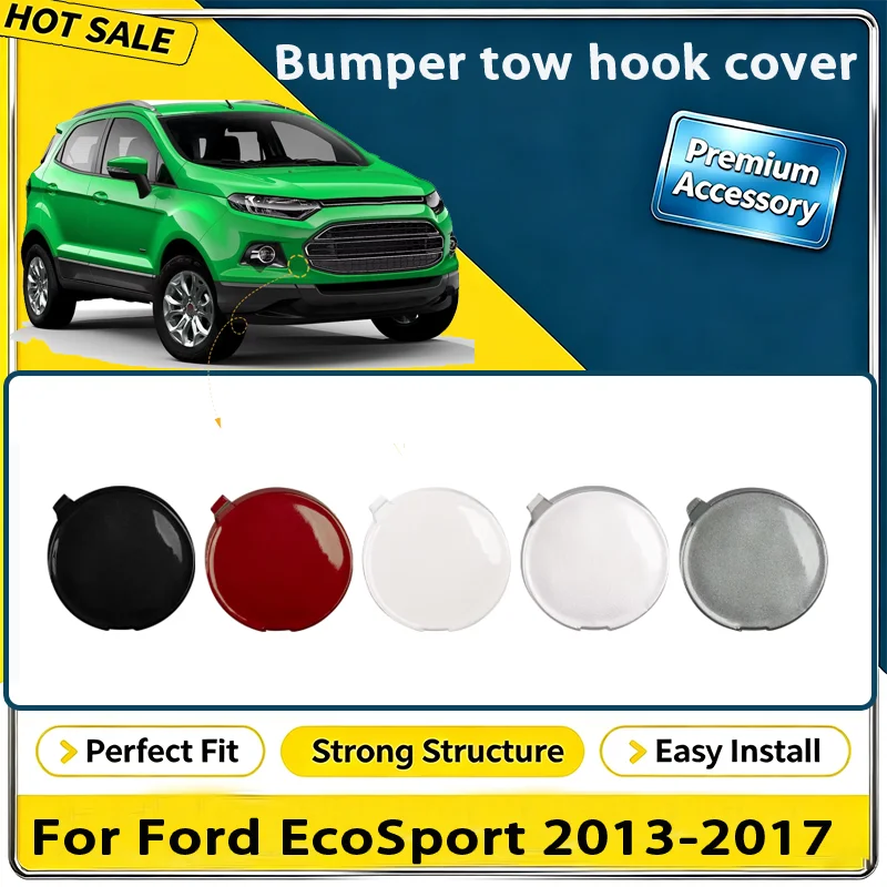 For Ford EcoSport 2013-2017 Car Front Bumper Tow Hook Cap Towing Eye Cover Durable ABS Auto Exterior Accessory