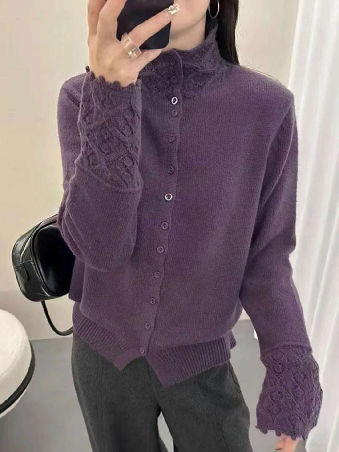 Prendas de punto Camere suaves y cómodas para mujer, cárdigan largo de invierno Sle Faion, Color suave y acogedor, cárdigan abierto versátil