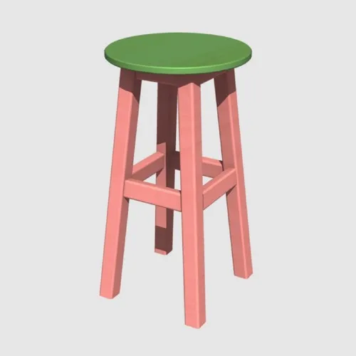 Arbre Wood Stool 55 cm Pink Skeleton