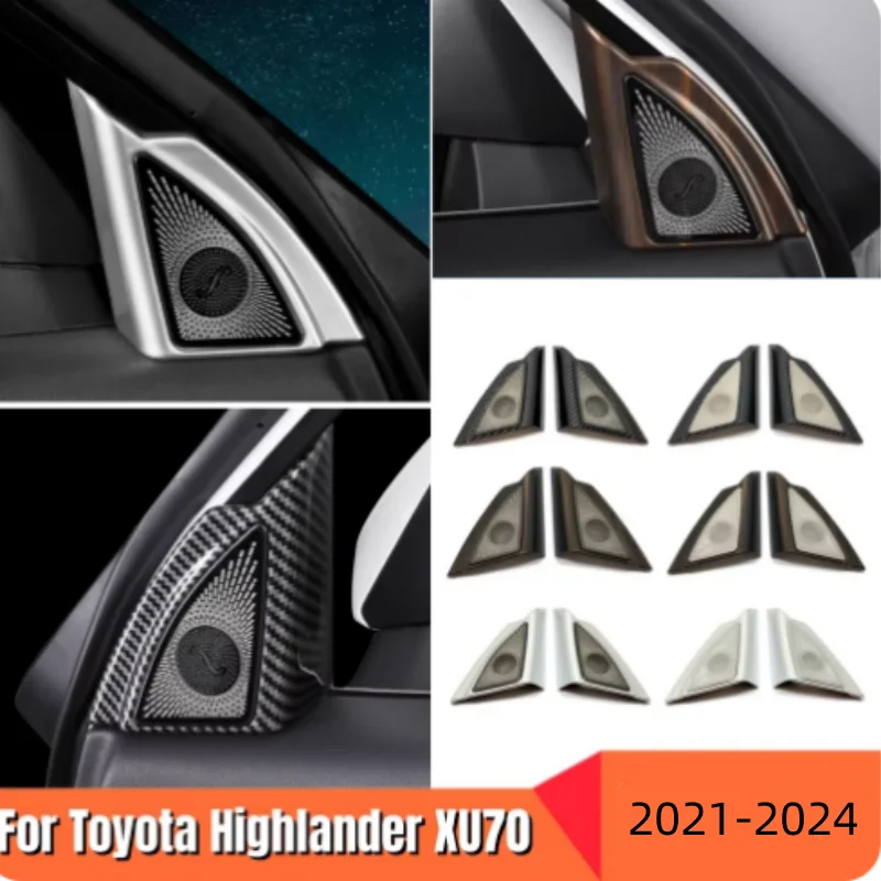 FIit For Toyota Highlander Kluger XU70 2021-2024 Car A-Pillar Door Stereo Audio Speaker Cover Trim ABS Sticker Accessories
