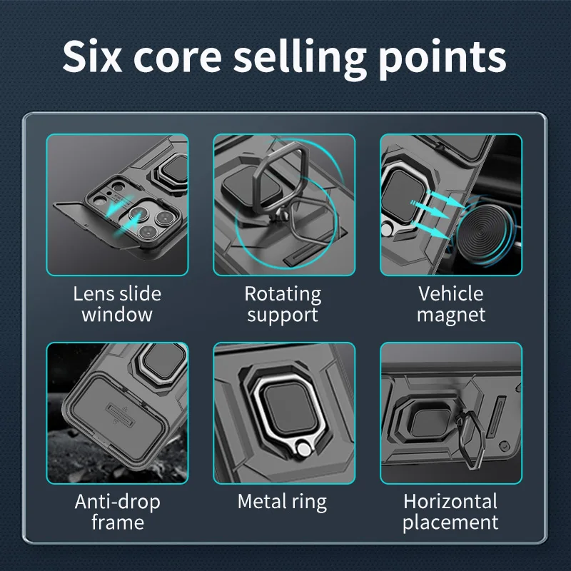 حافظة لهاتف آيفون 17 16 15 14 13 برو بلس ماكس آيفون 17 برو اير 17 برو غطاء حامل مغناطيسي للسيارة