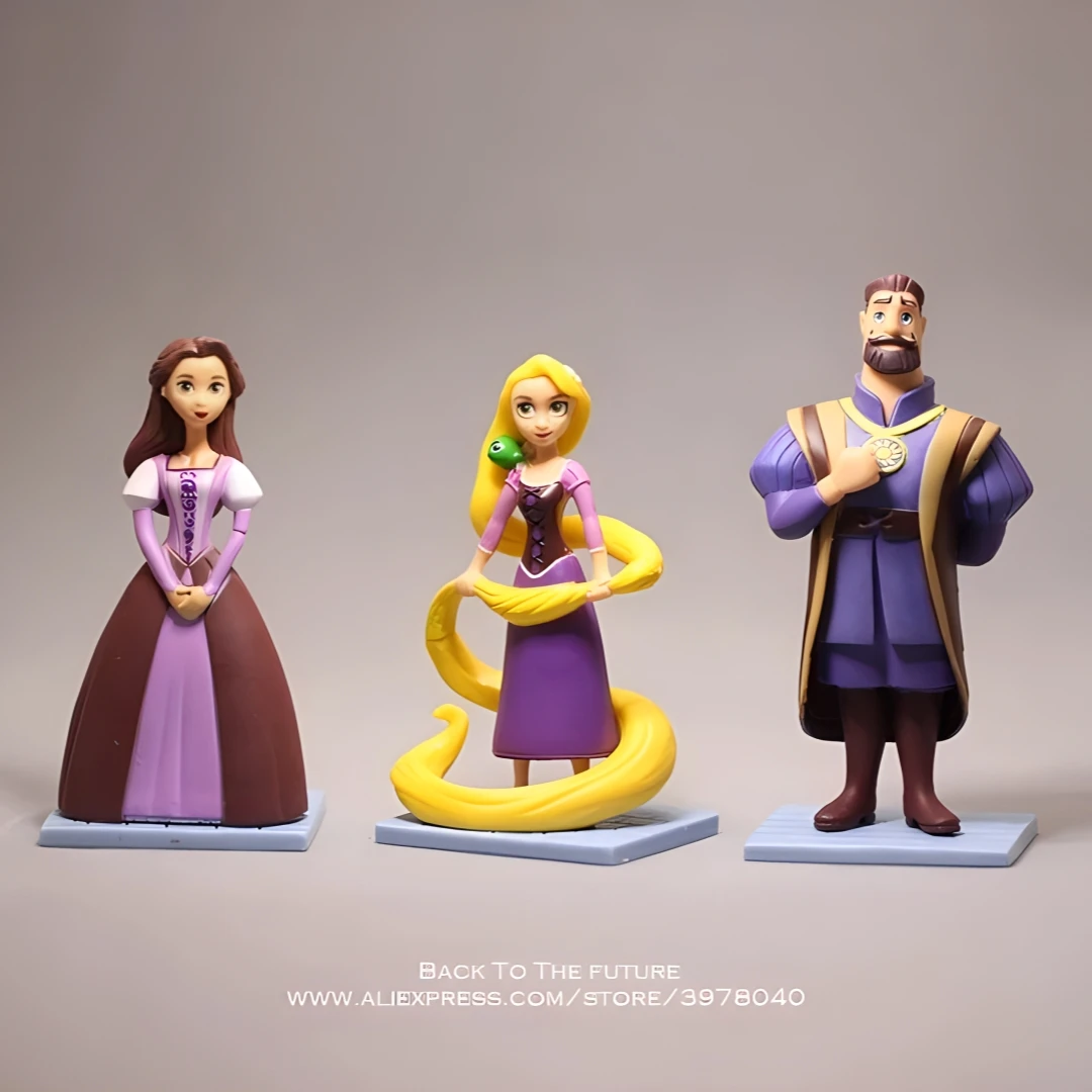 Disney Rapunzel Princess Cartoon 5pcs/set 9-11cm Doll Action Figure Anime Mini Collection Figurine Toy Model For Children Gift