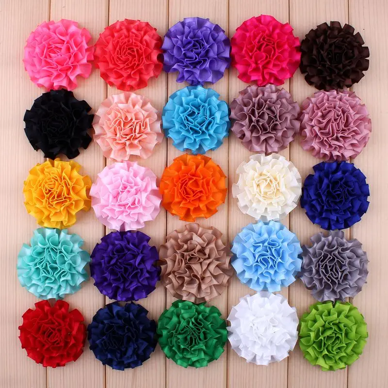 10PCS 5.5CM  Satin Artificial Lace Fabric Wedding Dress  Chiffon Flowers Bride Clothes Headwear Decoration