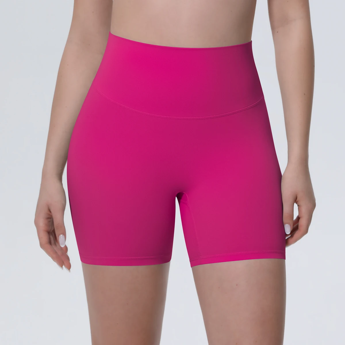 1 Stück Damen Sport-Kurze Yoga-Leggings Einfarbige Hochtaillierte Fitness-Shorts Schnelltrocknende Radfahr-Workout Nahtlose Shorts – Detail 37