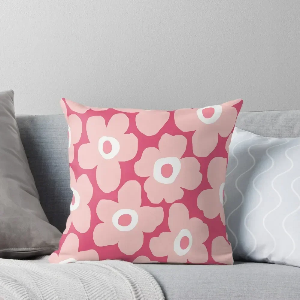 

Iconic Retro Scandinavian Summer Floral Pattern in Gradient Pink Throw Pillow Christmas Pillows Pillowcases pillow