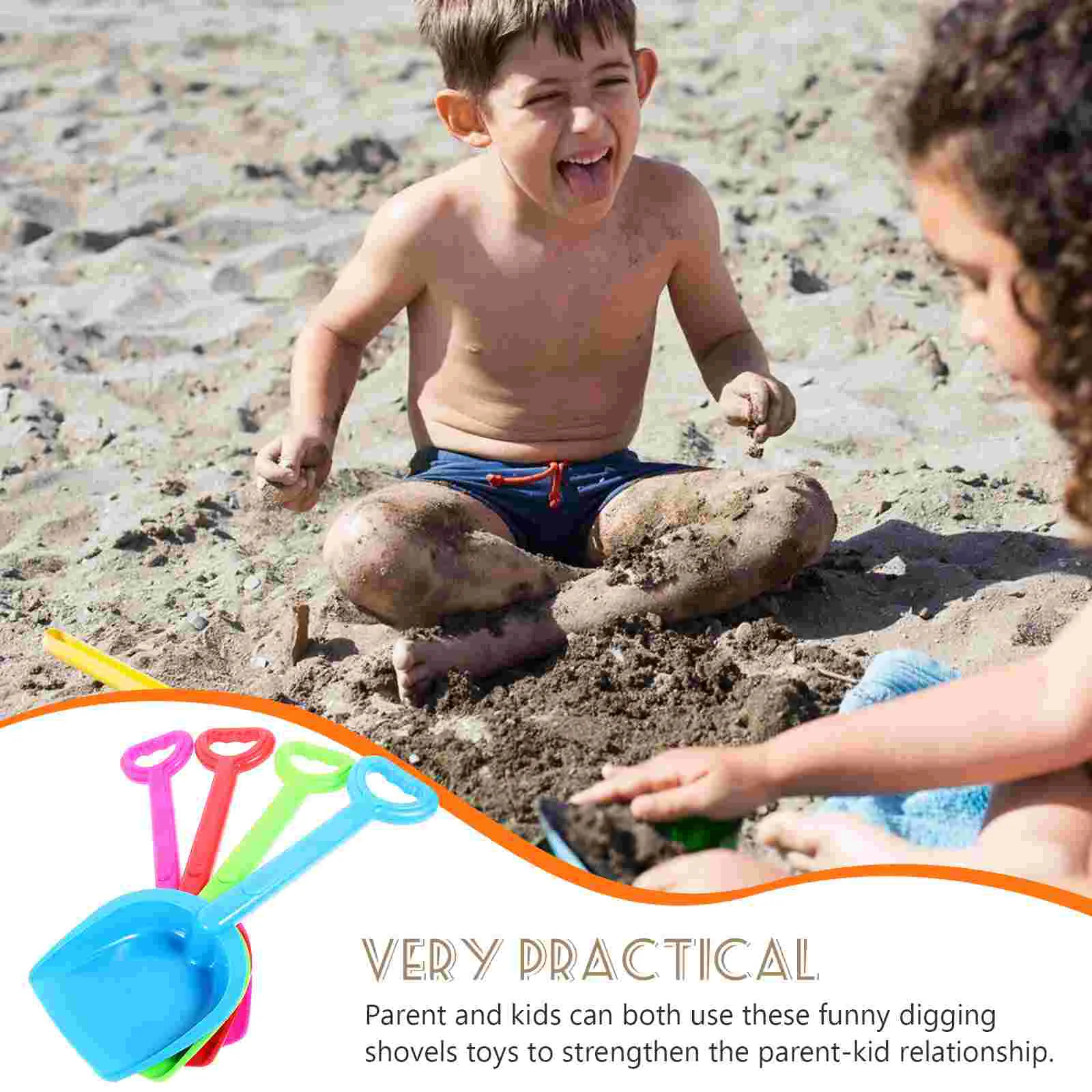 4 Pcs Beach Creative Sand Toys Shovels Kids Summer Lovely Plastic Digging