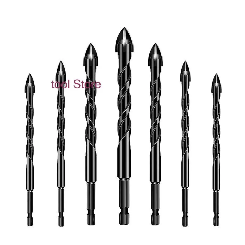 

for Glass Ceramic Concrete Hole Opener Brick Hard Alloy Triangle Bit Tool Kit 3-12mm 7PCS Set Cross Hex Tile Drill Bits Set