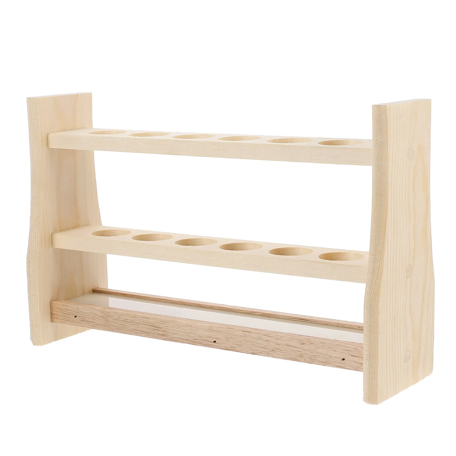 Wooden Test Tube Rack – Natural Hardwood Lab Holder for Science Classroom & Home Experiments, Stable & Compact