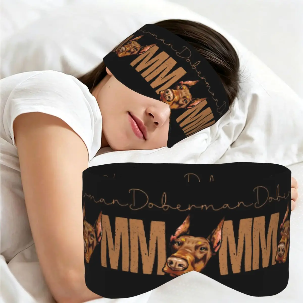 Doberman Mom Dog sleep eye mask Light Blocking Portable Eye Cover for Girls Boys Home Sleeping Party Gift Eyeshade eyepatch