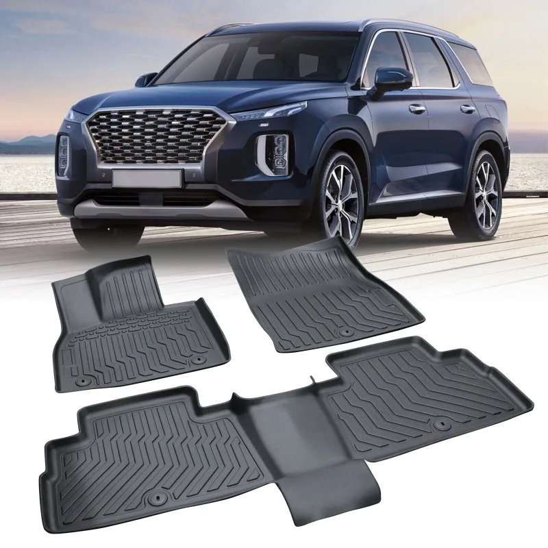 

US Car Floor Mats for 2020-2023 Hyundai Palisade w/ Bucket Seats Black TPE Rubber