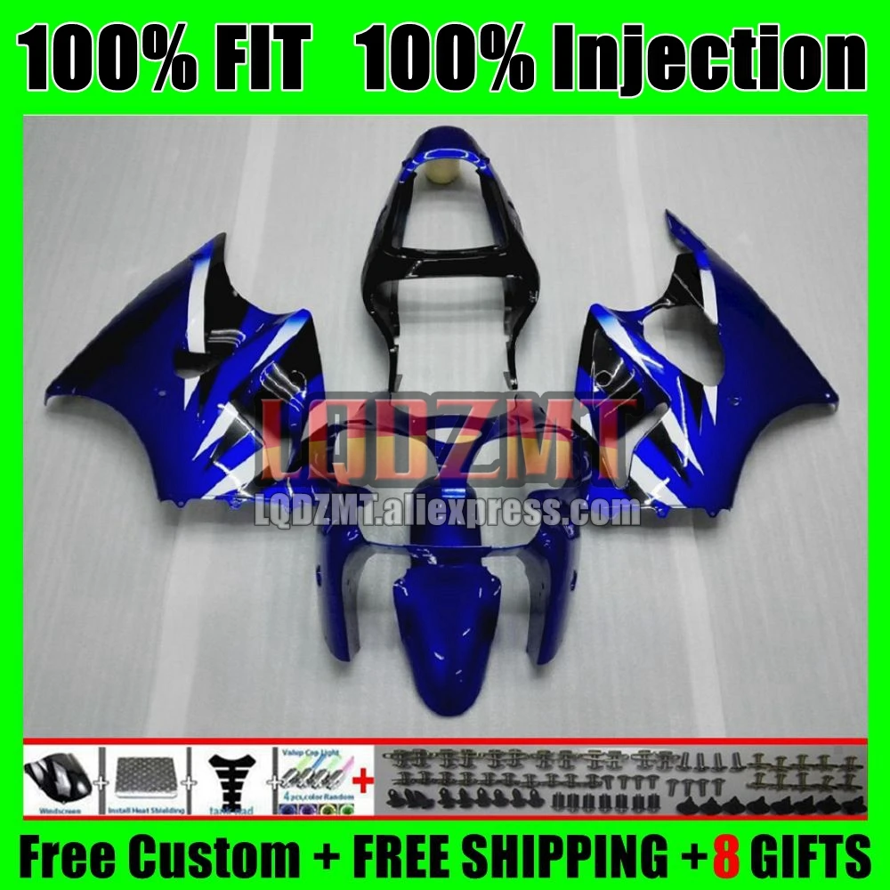 Blue Black ZX636 Bodys For KAWASAKI NINJA ZX 6R 636 6 R 2000 2001 2002 43No.14 600CC ZX-6R ZX600 ZX-636 ZX6R 00 01 02 Fairing