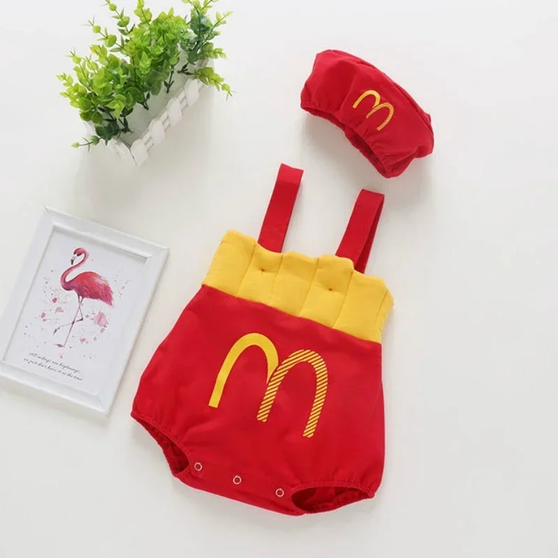 NEW Romper Baby Clothes Summer Sleeveless Red Rompers+Sun Hat 2 Pcs Baby Boy and Girl Set Infant Outfit Newborn Bodysuit 0-18M