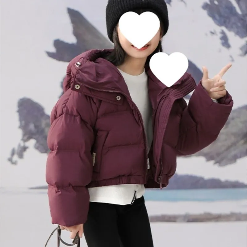 Girls Winter 2024 new foreign style children's short thick coat