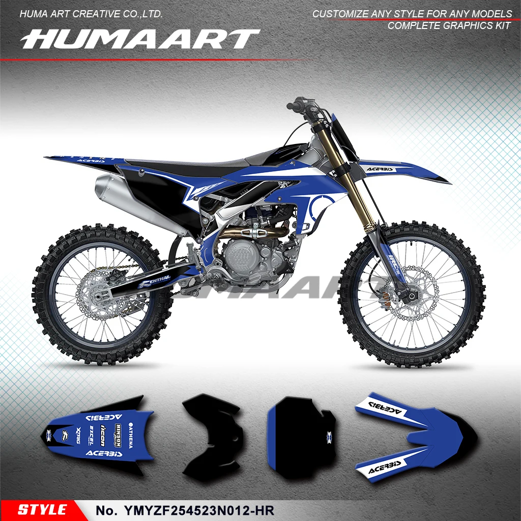 

Наклейки на мотоцикл HUMAART Dirtbike с графикой для YAMAHA YZ450F YZ250F YZF450 YZF250 23 24 25 26, восстановление, YMYZF254523N012-HR