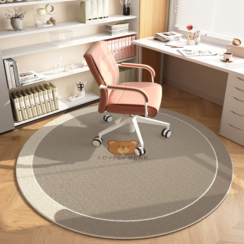 Circular Rug for Computer Chair – Kids' Reading Area, Bedroom & Study Room Swivel Chair Mat, Under-Table Floor Protector