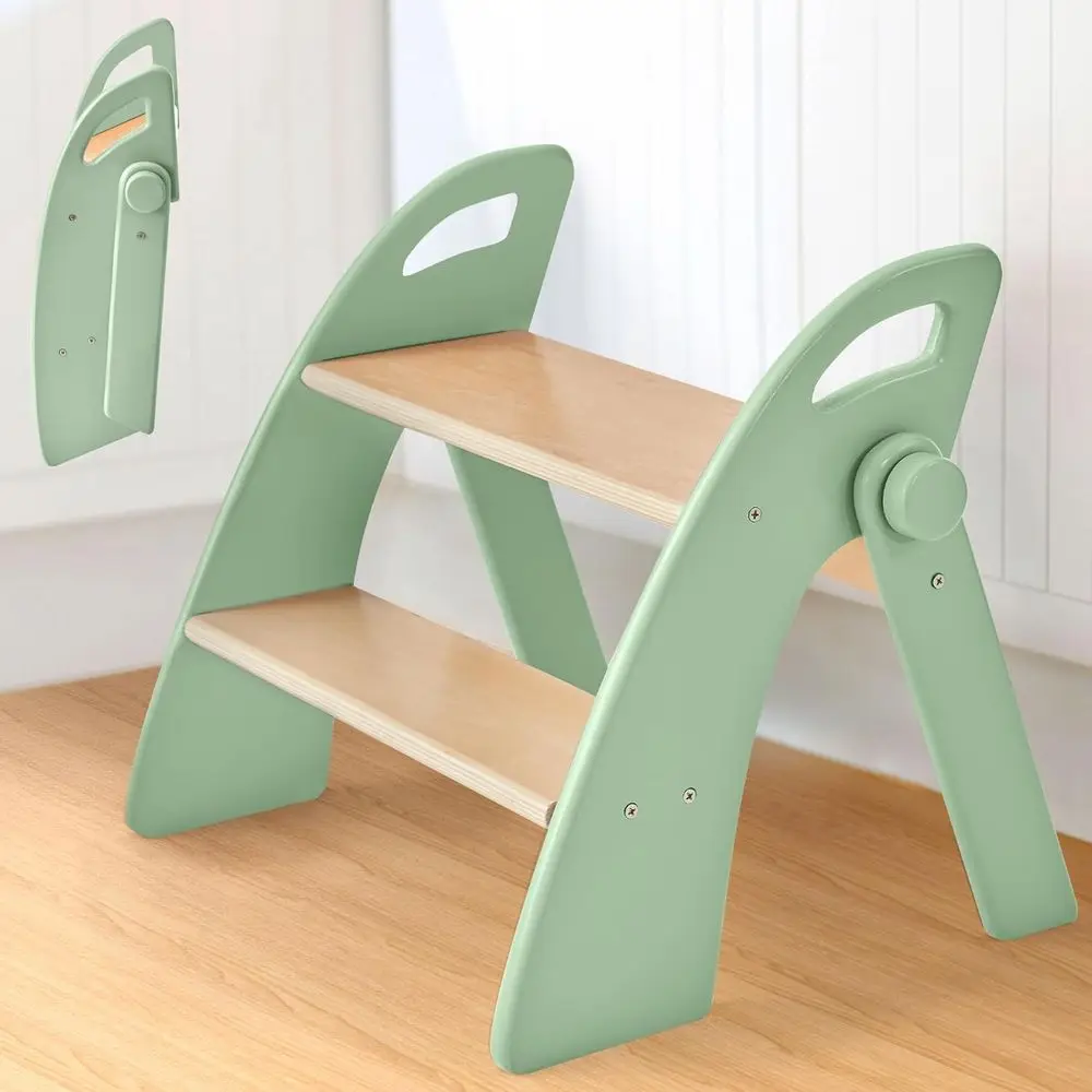 

Деревянная подставка-ступенька, выдерживает 300 фунтов. Прочная подставка-ступенька с противоскользящими накладками и ручками, бамбуковая, для ванной и кухни, Git or C