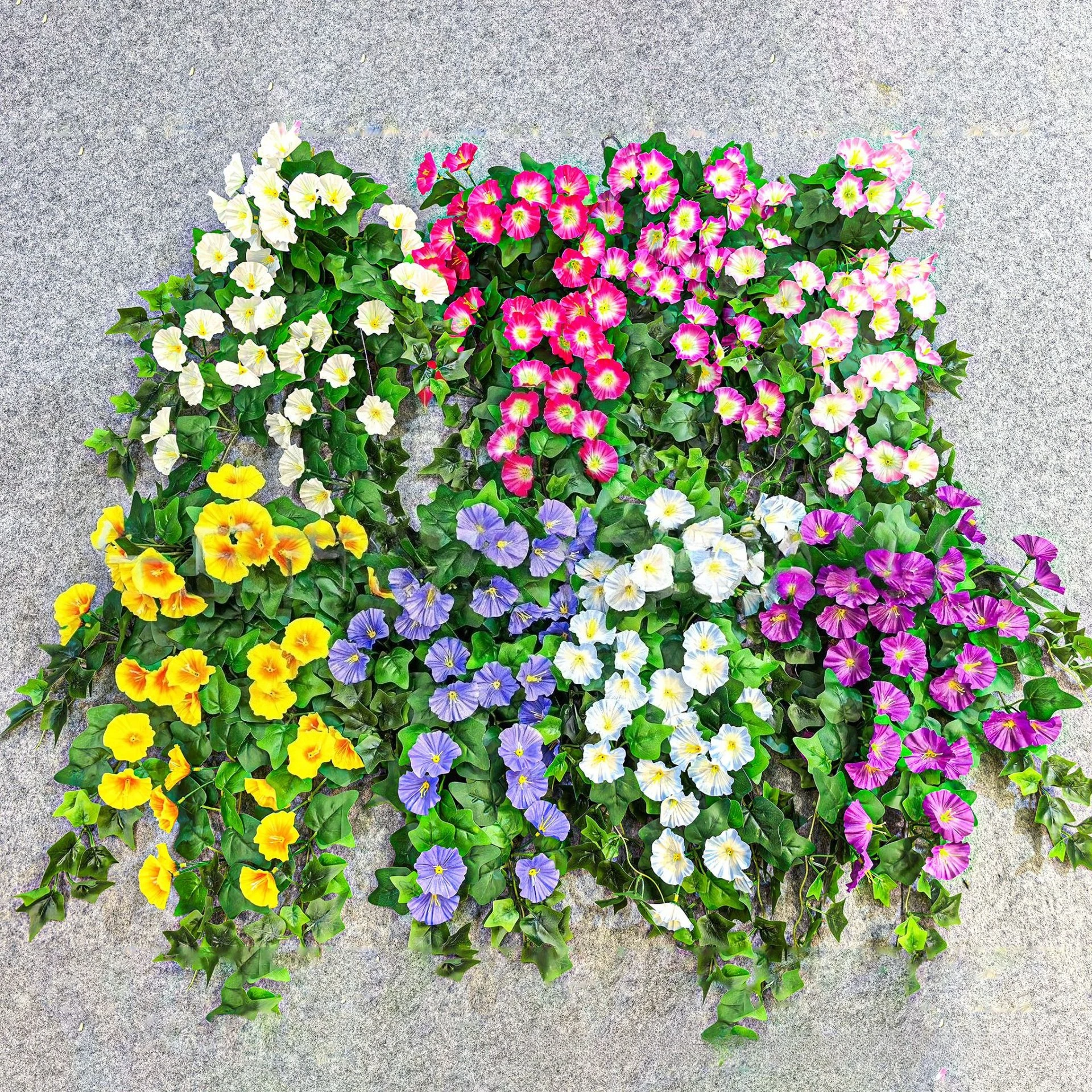 

Simulation morning glory artificial flower wall hanging indoor and outdoor wedding home decorations wholesale
