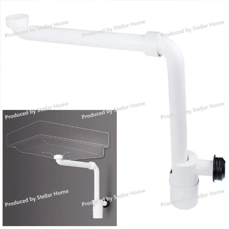 Basin Drain Pipe Washbasin Anti-Odor Wall Drain Compact Rotatable Universal Self-Cleaning Trap Adjustable
