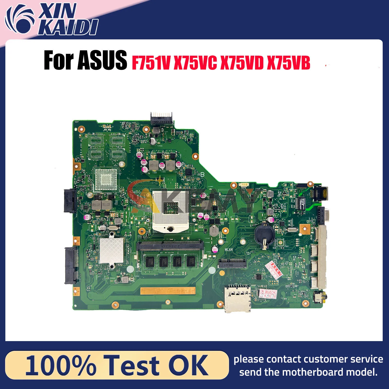 

X75VD Laptop Motherboard For ASUS VivoBook F751V X75VD X75V X75VC X75VB Notebook Mainboard in stock 100% tests OK fast shipping