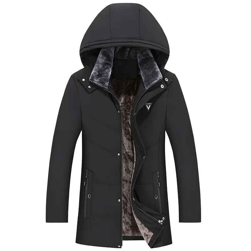 

Autumn and Winter New Men's Hooded Thickened Fashion Simple Cotton Clothes