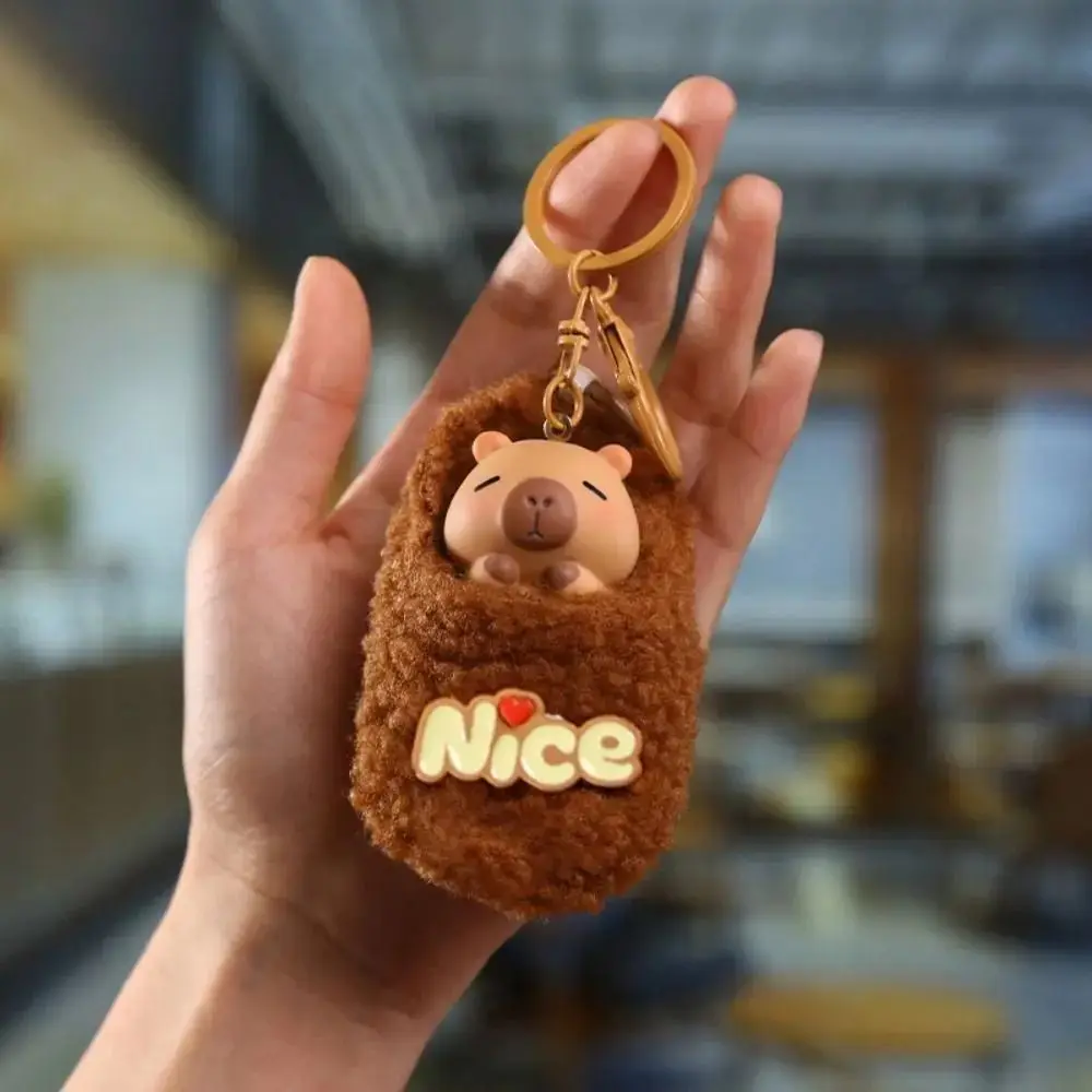 Creative Cute Animals Capybara Keychain Cartoon Plush Doll Plush Couple Keychains Sweet Bag Decoration Hanging Decoration