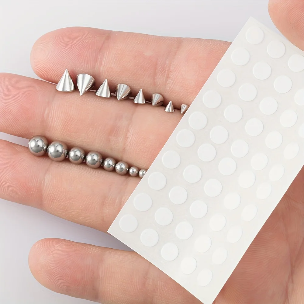 1set Sticker Fake Piercing Eyebow Non-Piercing Belly Nose Ring Lip Stud Earring Dermal Anchor Top Body Jewelry image 2